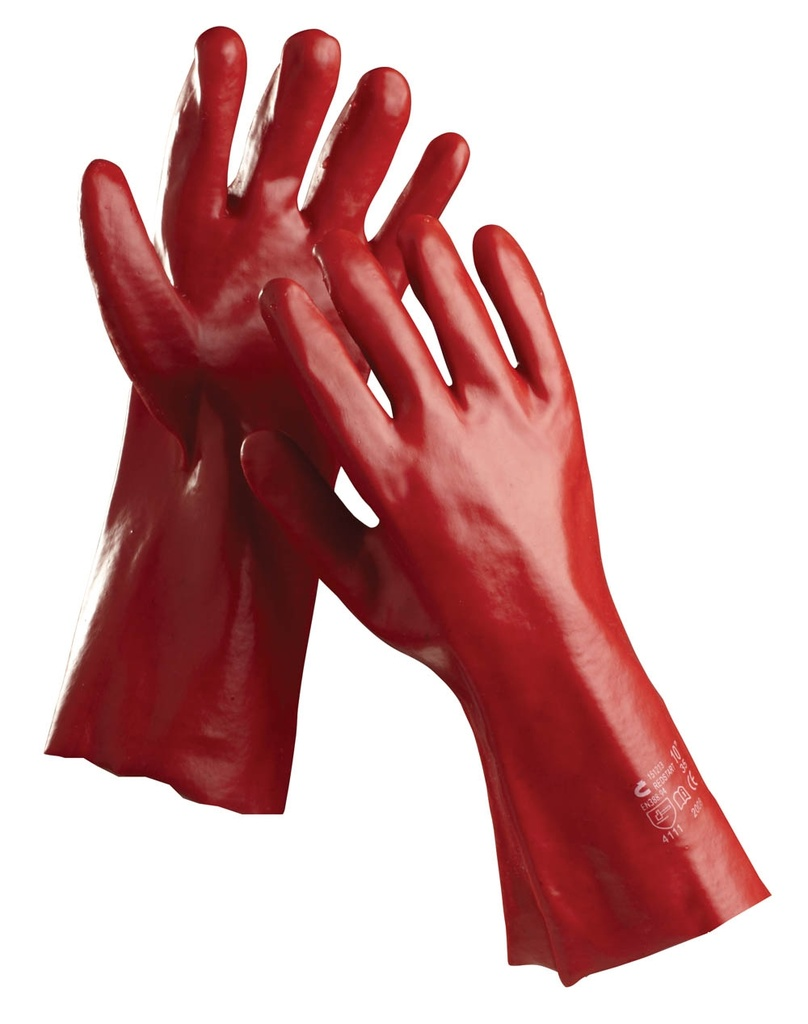 Rukavice Redstart 35cm červené PVC